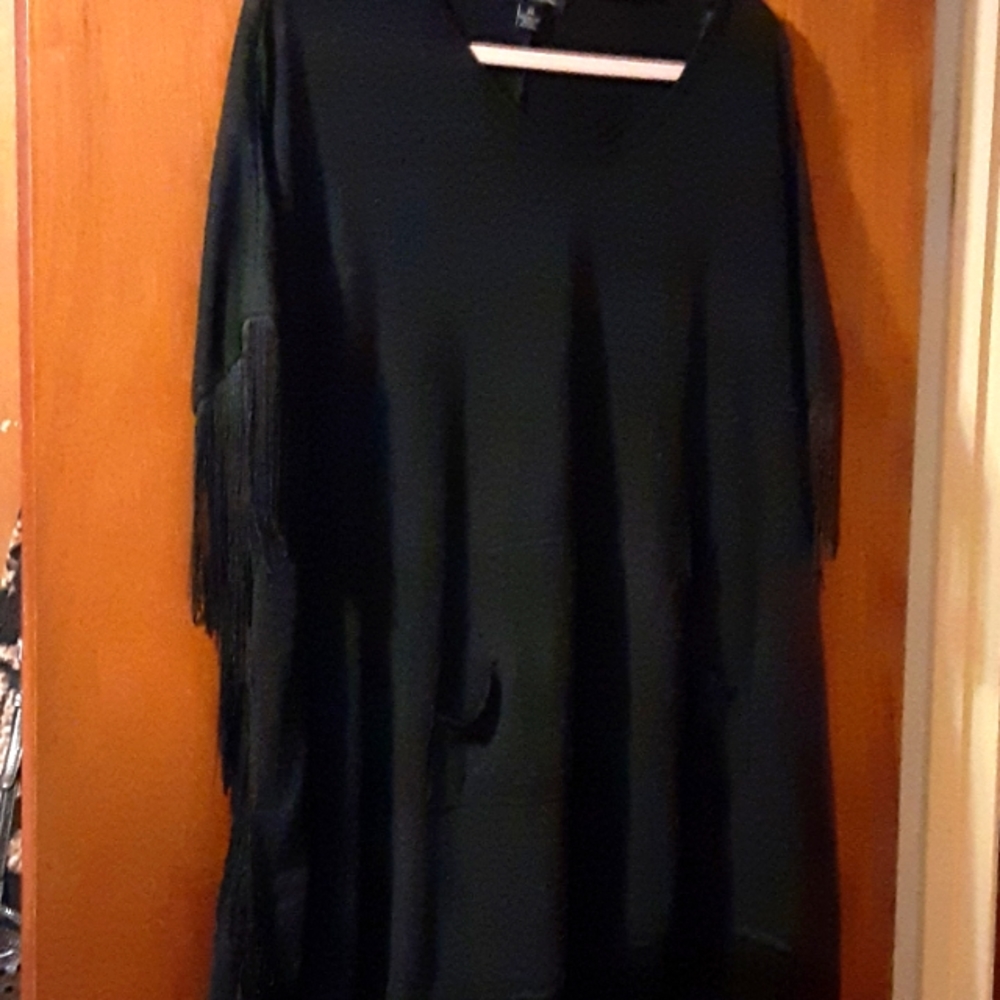 Black fringed blouse